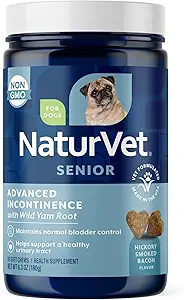 NaturVetシニアアドバンストインコニエンスドッグサプリメント - 犬の膀胱制御をサポートするのに役立ちます, 通常調整 - 植物のシナジーブレンドが含まれています - 60 Ct. 柔らかい咀嚼