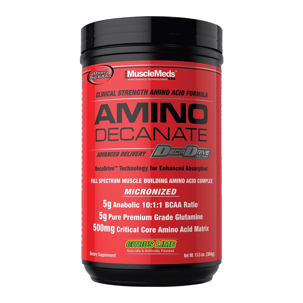 MuscleMeds のアミノの Decanate、Citrus のライム、13.5 oz (384g)