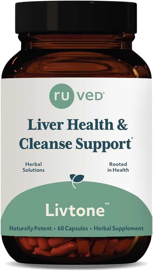ruved LivTone - Amla、Andrographis & Picrorhiza、Natural Detox用有機ハーブとピル - 90カプセル(1カウント)