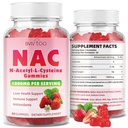 砂糖フリー1000mg NACグミー、抗酸化剤のためのN-アセチルシステインサプリメント&免疫サポート、60ビーガングミー