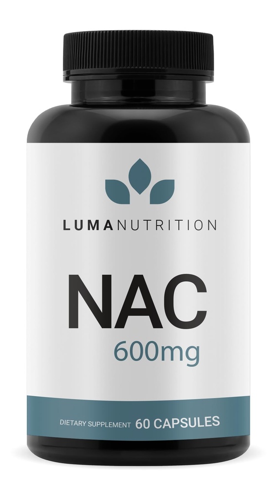 Luma Nutrition NAC 600 mgカプセル - NACサプリメント N-アセチル Cysteine for Antioxidant、Respiratory&Cellular Support - 免疫機能、エクササイズ回復 - GMPをサポートし、米国製