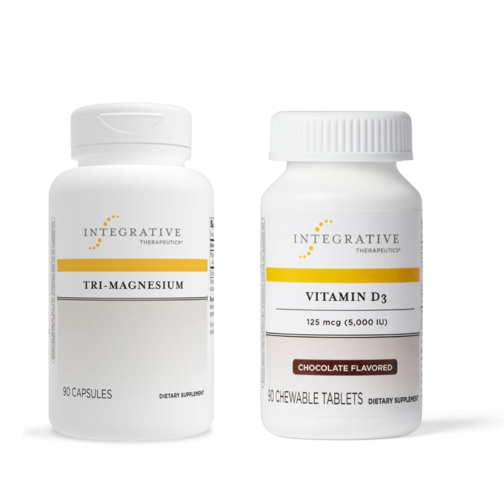 Tri-Magnesium、90のカプセル及びビタミンD3 125 mcg、90の好まれるChewables -サポート中心機能及び骨の健康* -骨の健康サポート