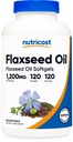 Nutricost Flaxseed Oil 1200mg, 120 softgels - GMO-Free, Gluten-Free