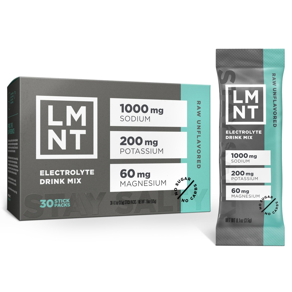LMNTゼロシュガー電解液 - 生の風味の塩 | ドリンクミックス | 30カウント