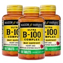 MASON NATURAL Ultra B,100 Complex, 300,Day Supply, 通常免疫サポートとエネルギー代謝のための, 3パック