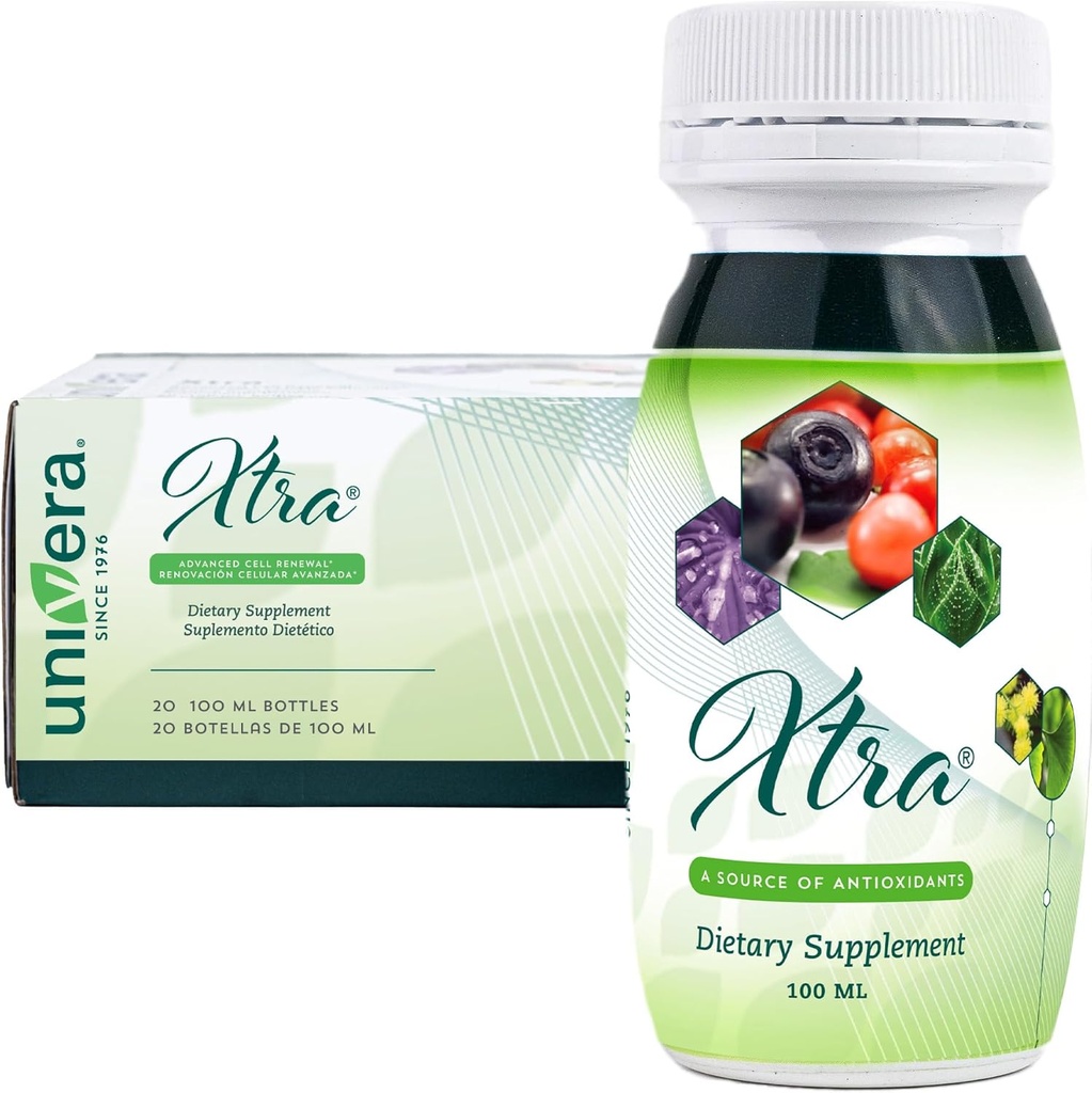 Univera Xtra Minis、マルチミネラルフルーツコンプレックス、15天然成分、ストレスマネジメント、フォーカス&クラリティ、ジョイントコンフォート、抗酸化保護 - 3.38 Fl Oz(20のパック)