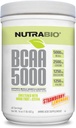 NutraBio BCAA 5000パウダー - 筋肉の成長と回復のための発酵ブランチチェーンアミノ酸 - 天然フレーバー、甘味料、着色、ビーガン、グルテンフリー - イチゴレモネード、60サービング