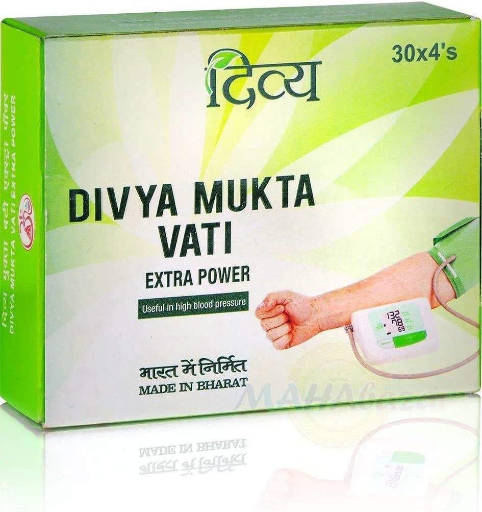 Original Patanjali Divya Muktavati, Extra Power 120 Count, Ayurvedic, 100% Natural