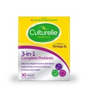 Culturelle 3-in-1完全プロバイオティックデイリーフォーミュラ、一日のプロバイオティックサプリメントが1回、あなたの消化器系作業をよりよく助け、自然な免疫防衛をサポート、プラスオメガ3の、非GMO、30カウント