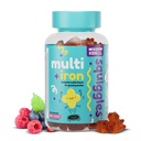 Squiggles Kids Multivitamin + Iron Gummies - 子供のための鉄のサプリメントと低砂糖のガミービタミン - ビタミンとミネラルの広範なスペクトル、Chewy、Yummy Berry Flavor (100カウント)