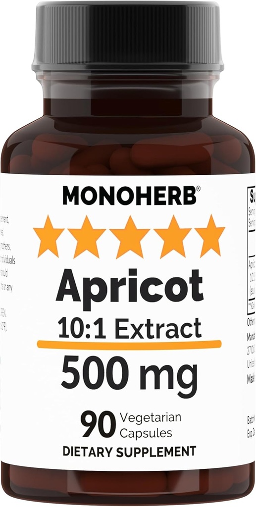 MONOHERBのアプリコットのエキス500のmg - 90のベジタリアンのカプセル
