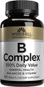 Windmill Natural Vitamins B Complex (100% Daily Value), Boost Energy Production and Promote Metabolism, 100 Tablets, 100 Servings