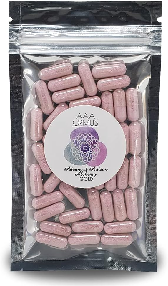 ORMUSゴールド - コロイドゴールドカプセルビーガン - モノアトミックゴールドオーム - ピロソファーズストーン - 45カウントバッグ