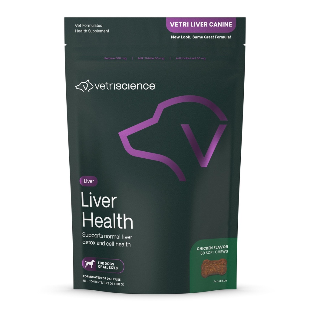 乳牛のVetriScienceの肝臓の健康の咀嚼, 犬のためのVetriの肝臓のデトックスサプリメント, 肝臓のサポートと解毒のためのターメリックとアーティチョークリーフ, チキン, 60 カウント