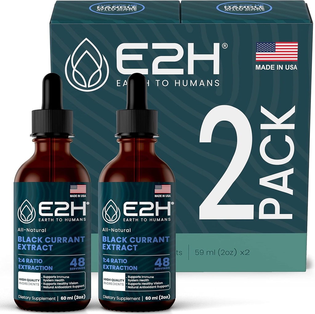 E2Hの自然な黒のカラントのエキス、風邪は黒いカラントの種-免疫系の健康-速い吸収の液体(2本のびん)を押しました