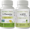 Nature's Trove L-Theanine 200mg 120 Vegetarian Capsules & 5-HTP 100mg 120 Vegetarian Capsules - Calm & Healthy Mood Stack