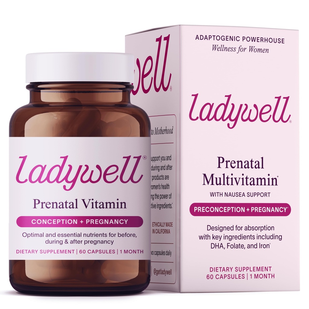 Ladywell Prenatal Multivitamin | コンセプト・妊娠・出産 | DHA・葉樹・鉄などの主要成分 | 専門・処方・試験 | 吐き気対応・吸着60Ct
