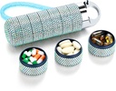 Zannakiの金属のBlingの丸薬のオルガナイザー、旅行防水週刊の丸薬箱、携帯用大きいアルミ合金の丸薬の箱の容器、BPAは7日のビタミン、魚油、補足のための毎日の薬のオルガナイザーのホールダーを放します
