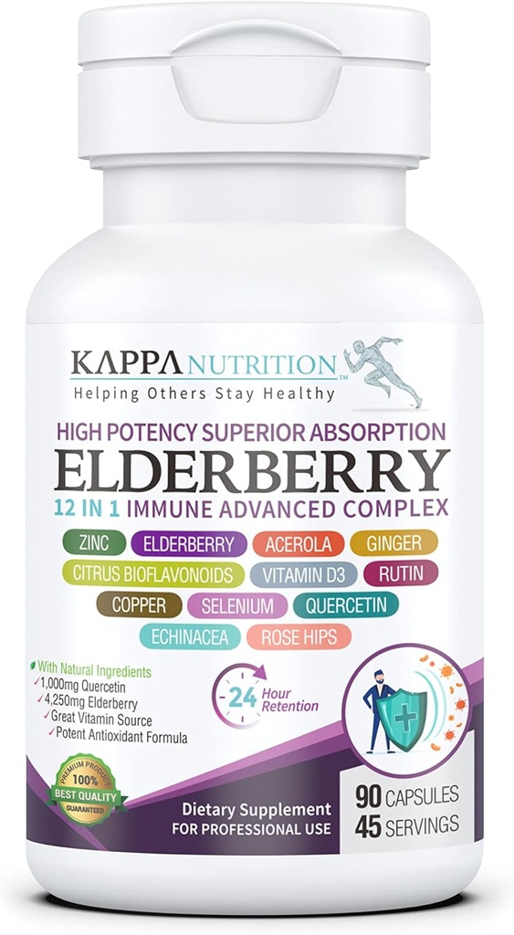 KAPPA NUTRITION エルダーベリー / 12 に 1 高度なコンプレックス (90 カプセル).