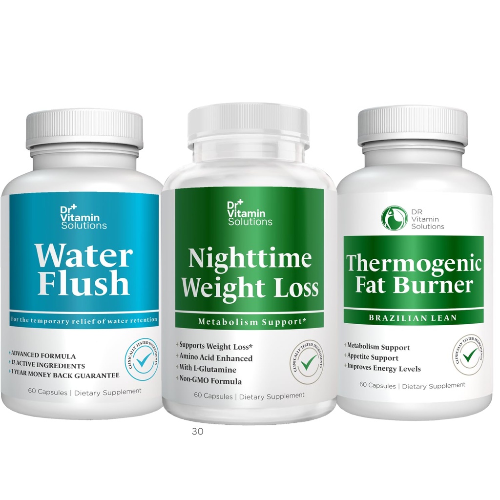 DR VITAMIN SOLUTIONSナイトタイム脂肪バーナー、Thermogenic減量および利尿水丸薬-女性および人のための代謝および水保持の丸薬180の帽子