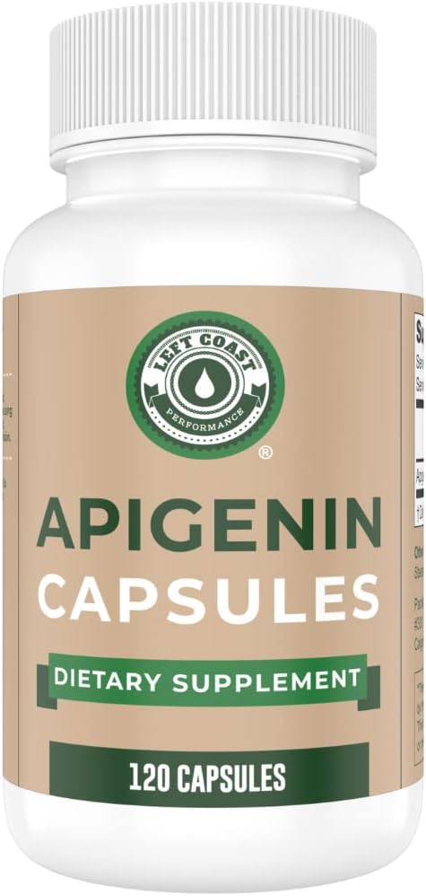 Left Coast Performance Apigenin Supplement 50mg Capsules - 4 Month Supply - Powerful Flavonoid for Improved Sleep, Relaxation and Stress