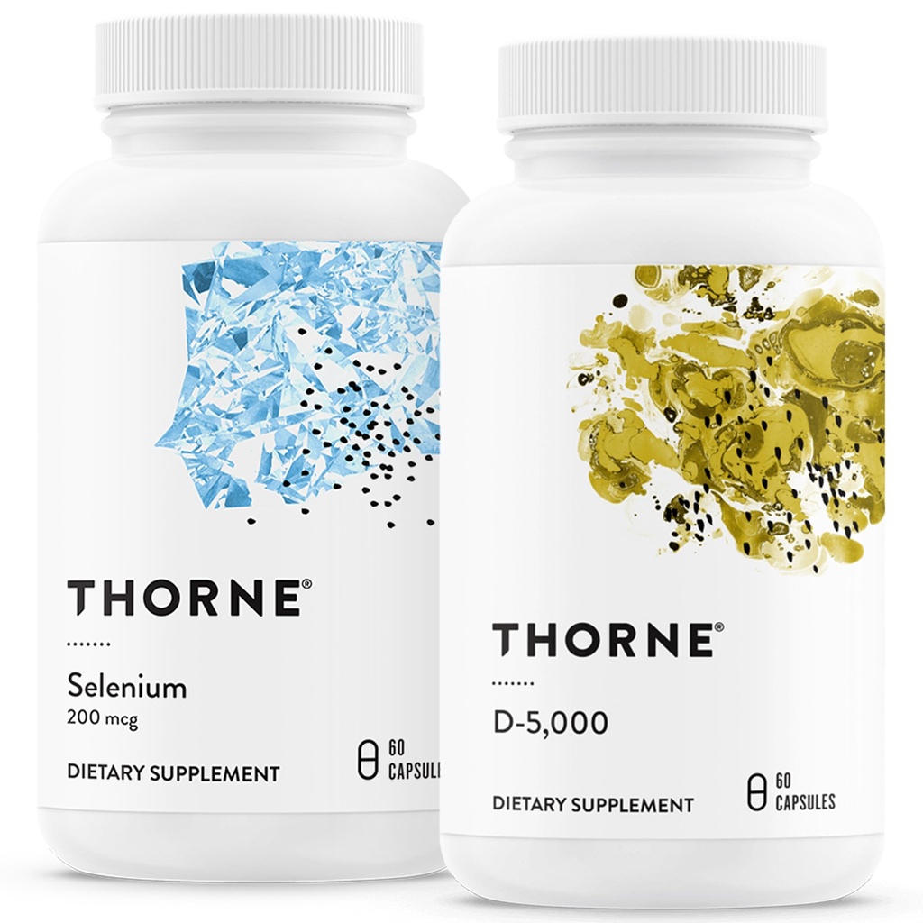 THORNE - 抗酸化&ウェルネスバンドル - セレン&ビタミンD-5000 - 甲状腺の健康と免疫機能をサポート - 60のサービング