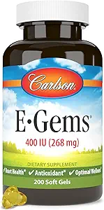 Carlson - E-Gems、400 IU、心の健康及び最適ウェルネス、酸化防止剤、200の柔らかいゲル
