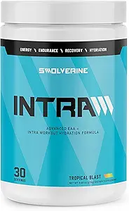Swolverine Intra | エッセンシャル アミノ酸, 電解質, ココナッツ水, ザクロ, タルトチェリー, スピルリナ, ビーガン, 非GMO, グルテンフリー (30 サービング, トロピカルブラスト)