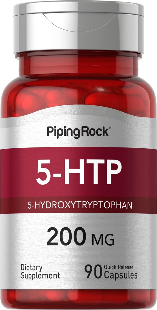 ピッピングロック5-HTPサプリメント | 200mg | 90カプセル | 5-Hydroxytryptophan | Griffonia Simplicifolia Extract | 非GMO、グルテンフリー