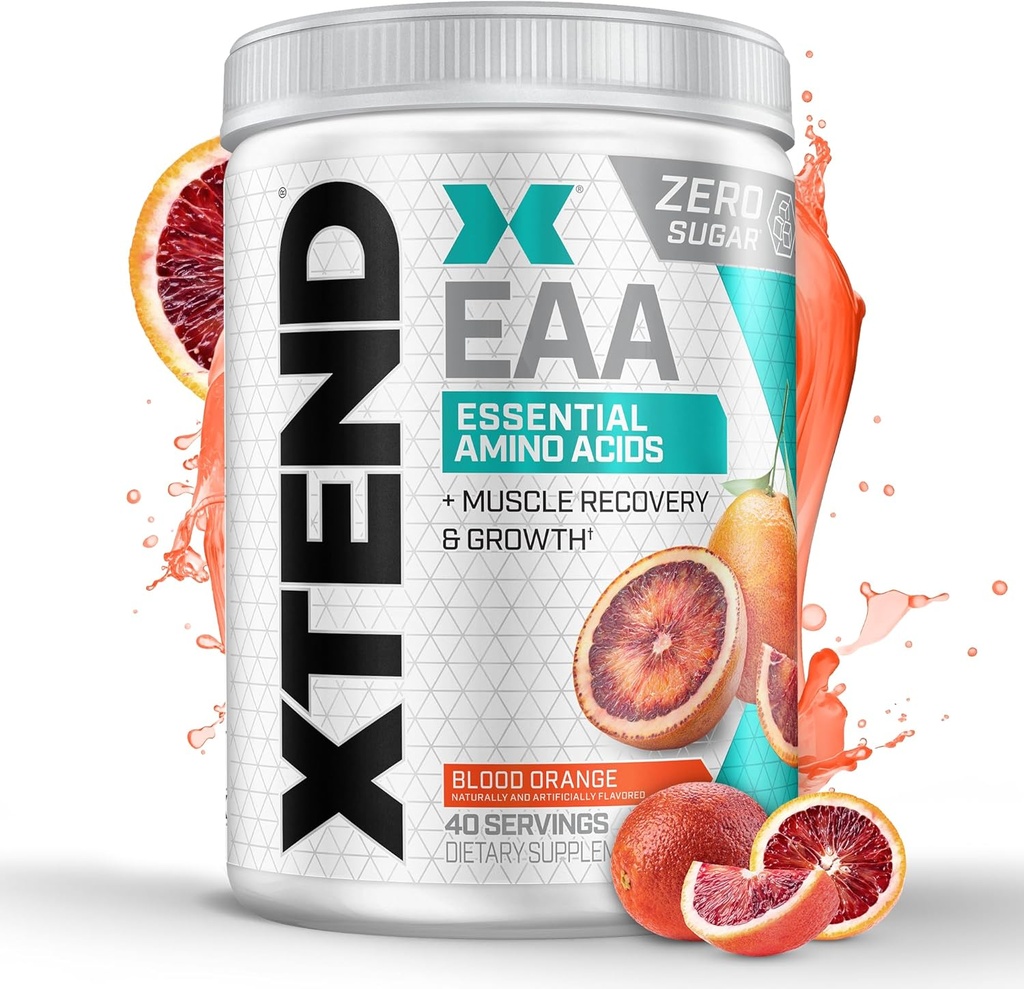 XTEND EAA + BCAAパウダー | 筋肉の回復 & リーン筋肉の成長 | 9 イントラワークアウトまたはポストワークアウトの回復のためのエッセンシャルアミノ酸 | 2 便あたりの10g EAAs | 血のオレンジ 40 便秘