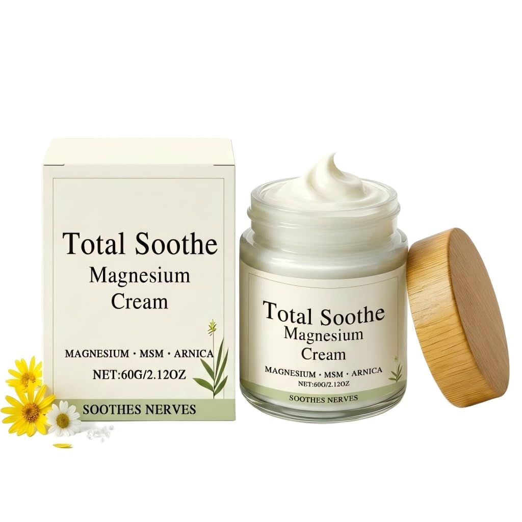 Total Relief Gentle Magnesium Cream with MSM and Arnica, Fast-Absorbing, for Comfortable Nerves and Daily Comfort, 2.12 Fl Oz