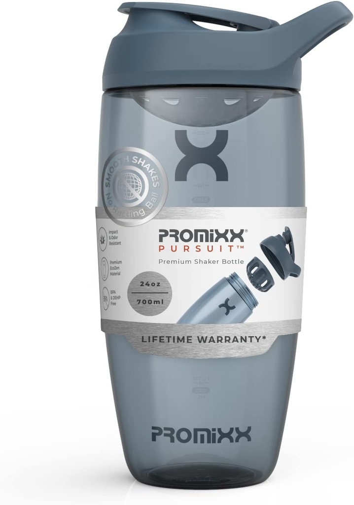 Promixxの追求の蛋白質のシェーカーのびん(24のoz)–無声非球のミキサー、漏出防止のふた、BPA/BPS及びフタル酸塩なしのECOZEN –蛋白質の揺れ、前及び後ワークアウトのスムージーのための容易なクリーニングのシェーカーのコップ
