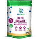 BioTrust Keto Elevate - C8 MCTオイルパウダー - Ketogenic MCTコーヒークリーマー、Ketoコーヒークリーマー - クリーンエネルギー、メンタルフォーカス、クラリティ - 100%カプリル酸MCTパウダー、非GMO(フレンチバニラ、20サービング)