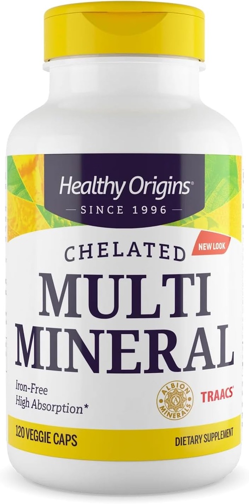 Healthy Origins Chelated Multi Mineral (Albion Minerals, Bioavailable, Non-GMO, Gluten Free), 120 Veggie Caps