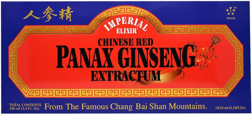 中国の赤いPanaxのGinsengの抽出物 - ウイルスの帝国Eixir (Ginseng Company) 10のガラスびん