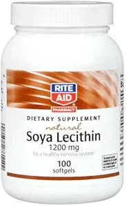 Rite Aid Soya Lecithin、自然な食事療法の補足、1200mg 100 ea