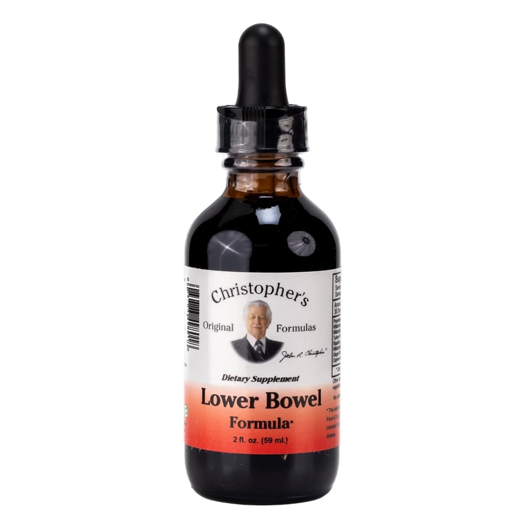 Christopher's Original Formulas Lower Bowel Extract, Herbal Support with Cascara Sagrada, Barberry & Ginger, 2 oz Liquid