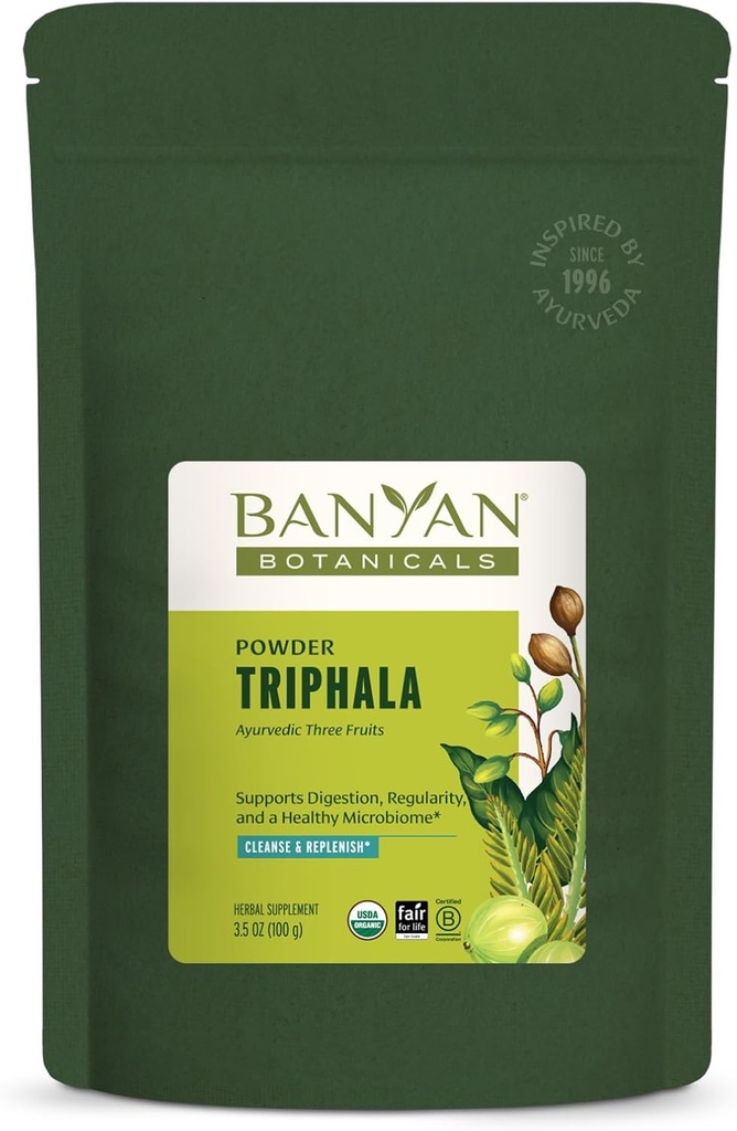 Banyan Botanicals Triphalaパウダー - Amla、ハリタキ&ビヒタキと有機消化サプリメント - 消化、コロンサポート&ヘルシーガットマイクロバイオム* - 3.5オンス - 非GMO持続的に供給ビーガン