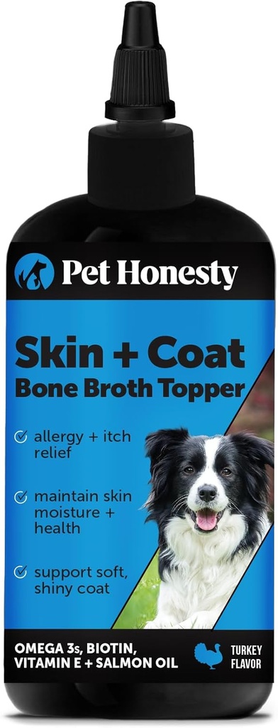 犬のためのサーモンオイルとペット正直な犬の皮およびコートの補足 - アレルギーのItchの救助+皮及びコートの健康、サモンオイル、コラーゲン、Biotin +ビタミンE (12のoz)が付いているドッグフードのトッパーの骨の臭気
