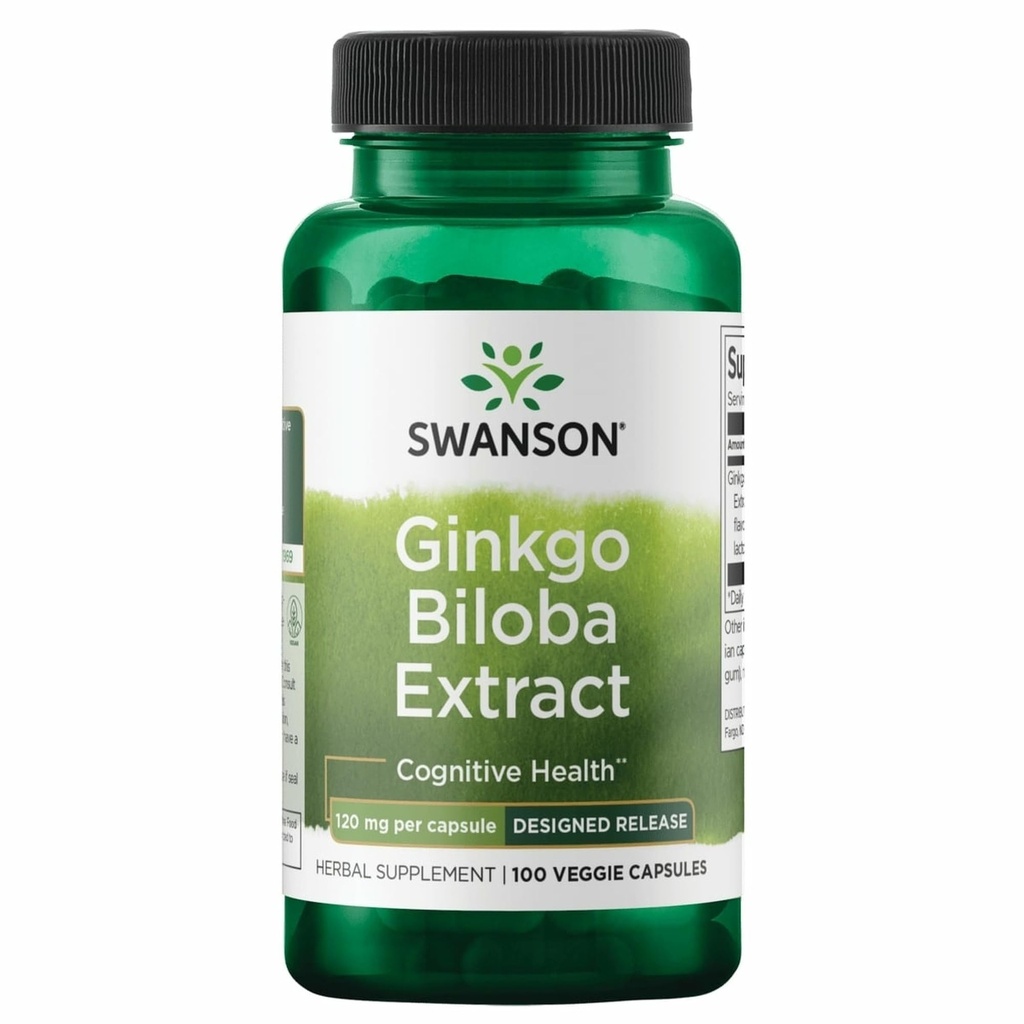 Delayed-Release Ginkgo 120 mg 100 キャップswanson Ultra