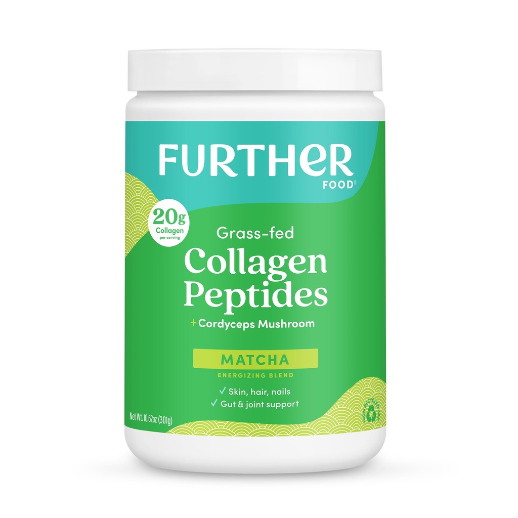 さらなる食糧Matchaのコラーゲンのペプチッド粉-すべての日のエネルギーのための有機性Matcha及びCordyceps、Gutの健康、接合箇所、皮、毛及び釘のためのメンタル クラリティ及び免除及び報酬 10.62 oz