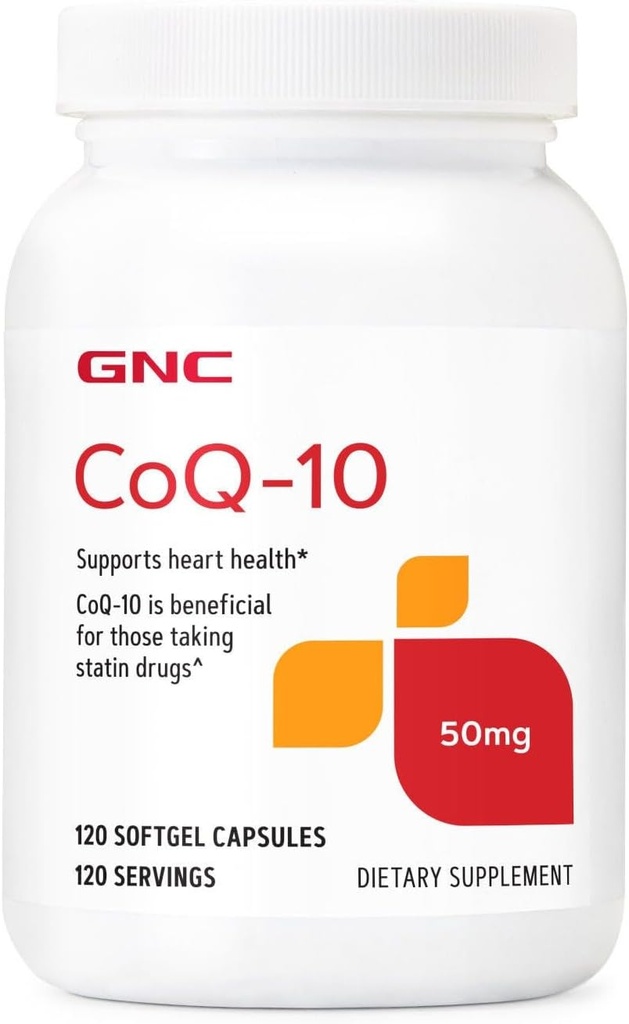 GNC CoQ-10 50mg, Supports Heart Health, 120 Count