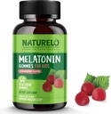 子供のためのNATURELO Melatoninグミー非GMO、グルテンフリー、大豆フリー - ストロベリーフレーバー - Gentle Sleep Supplement - 60ベジタリアングミー