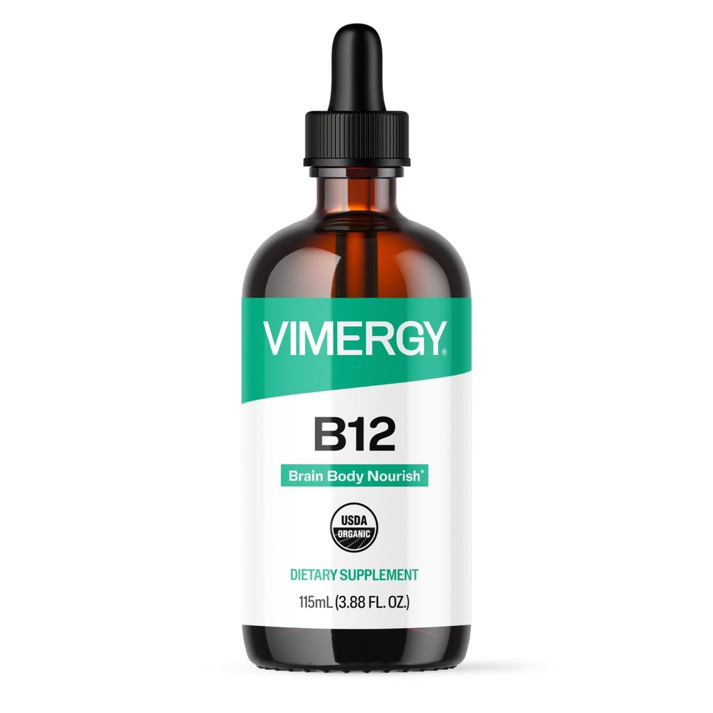 Vimergyの有機性液体のビタミンB12の補足2500のmcg、Methylcobalamin及びAdenosylcobalaminの速い吸収エネルギー サポートUSDAの有機性、ビーガン、女性及び人115のサービング(115のmL)のための非GMO B12のビタミン