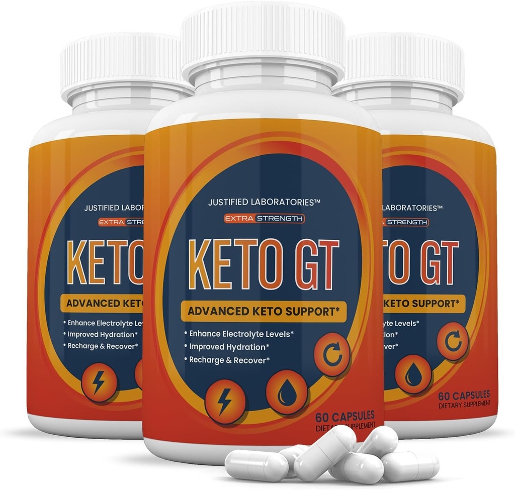 Justified Laboratories (3 Pack Keto GT Keto Pills 1275MG New & Improved Formula Contains Apple Cider Vinegar Extra Virgin Olive Oil Powder Green Tea Leaf 180 Capsules