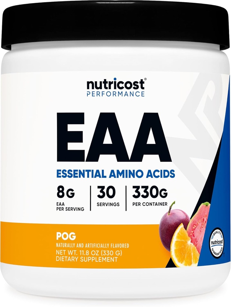 Nutricost EAAパウダー30サービング - パッションフルーツ、オレンジ、グアバ(POG) - エッセンシャルアミノ酸 - 非GMO、グルテンフリー、ベジタリアンフレンドリー