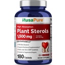 NusaPure植物ステロール1500mg - 180錠(非GMO、ビーガン)ベータSitosterol、バイオペリン