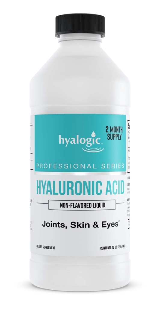 Hyalogicの専門家シリーズ - 全身の水分補給のためのHyaluronic酸サプリメント - 100 mgの摂取可能なHAの液体の補足;無臭、味なし及び保存料は皮及び目のために放します - 10 oz