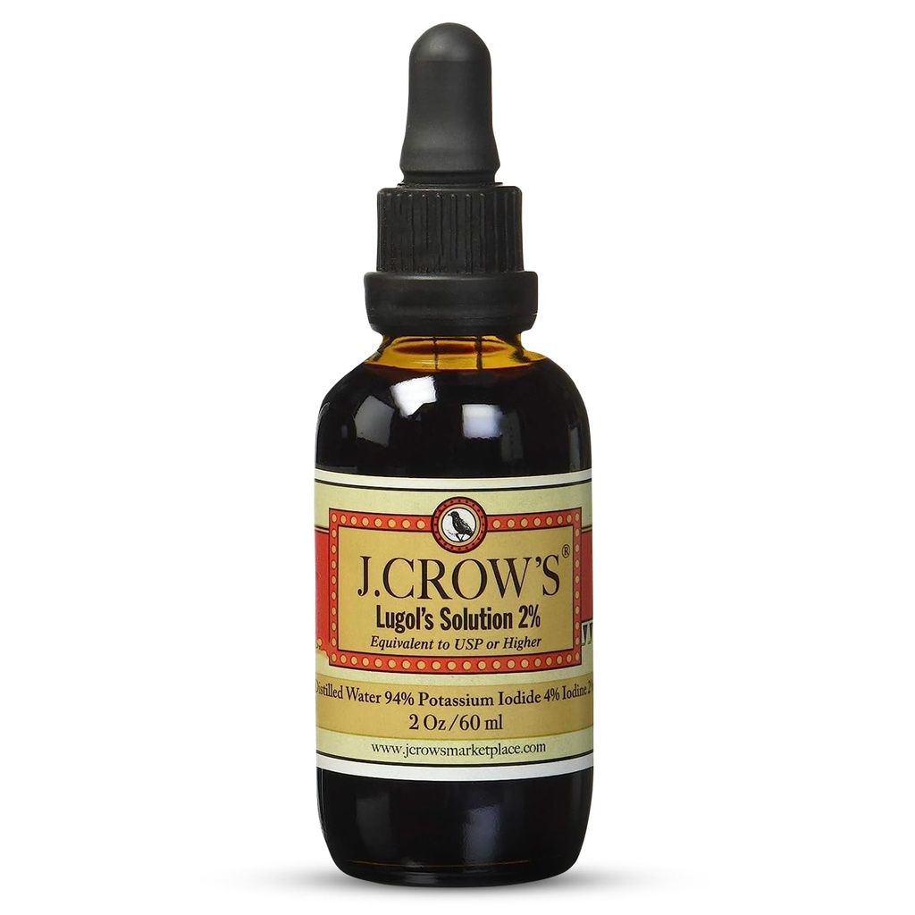 ヨウ素のJ.CROW'S® Lugolの解決2% 2oz