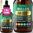 肺のためのMulleinの低下、肺のクレンジングのための144000mg Mulleinの葉のエキス及び呼吸機能健康な呼吸の免疫、消化器系、自然な草の補足の砂糖及びアルコールフリー、120日の供給